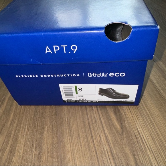 Apt. 9 Black Leather Oxfords Sleek Formal Design - Picture 5 of 5